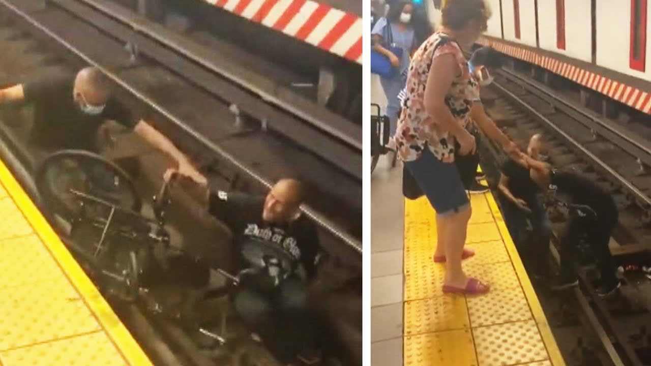 Man in Wheelchair Saved From Subway Tracks Just in Time