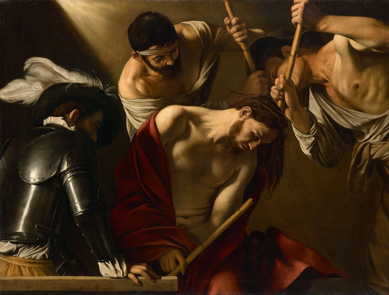 The Crowning with Thorns by Caravaggio, 1602-4