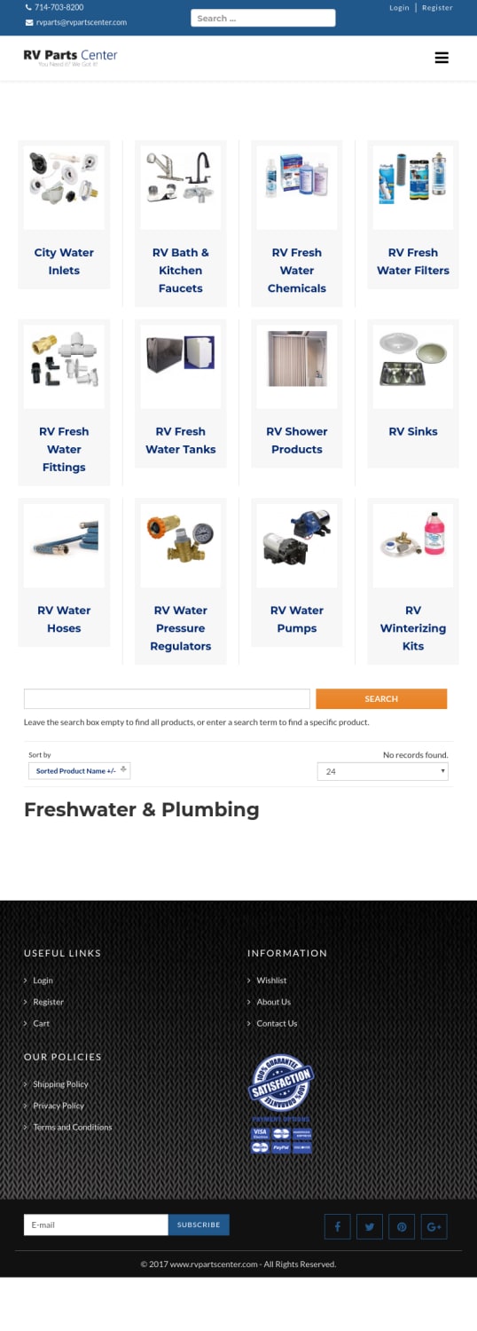 RV Plumbing RV Parts Center One Stop for All your RV Parts