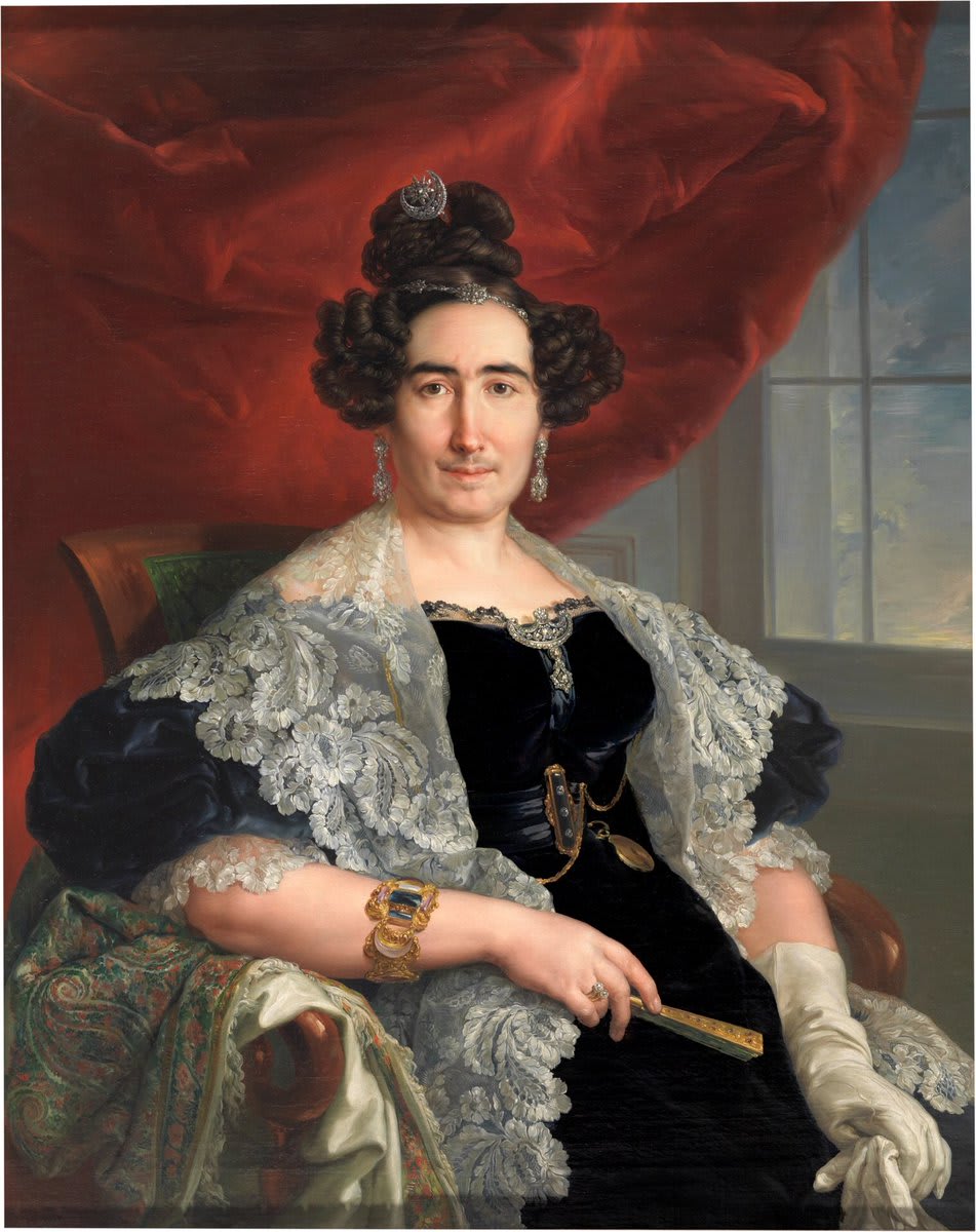 I find this c1836 portrait of La señora de Delicado de Imaz by Vicente López utterly fascinating. While most portraits seem to glorify the subjects to varying extents, López portrayed his sitter with what is assumed to be mirror-like accuracy.