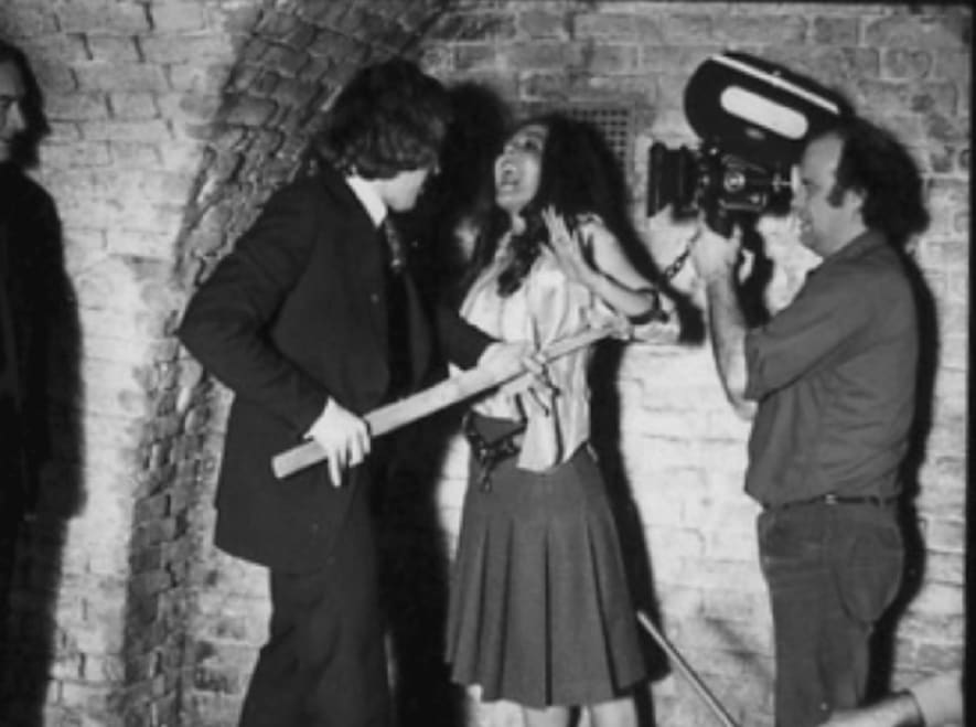 Filming Valerie Van Ost's demise in 'The Satanic Rites of Dracula' (Hammer 1973)