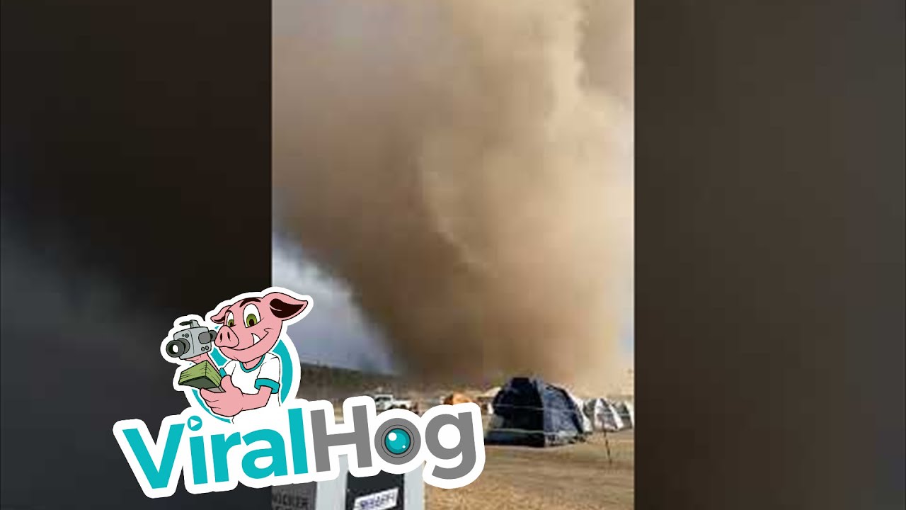 Firefighter Camp Engulfed by Huge Dust Devil || ViralHog
