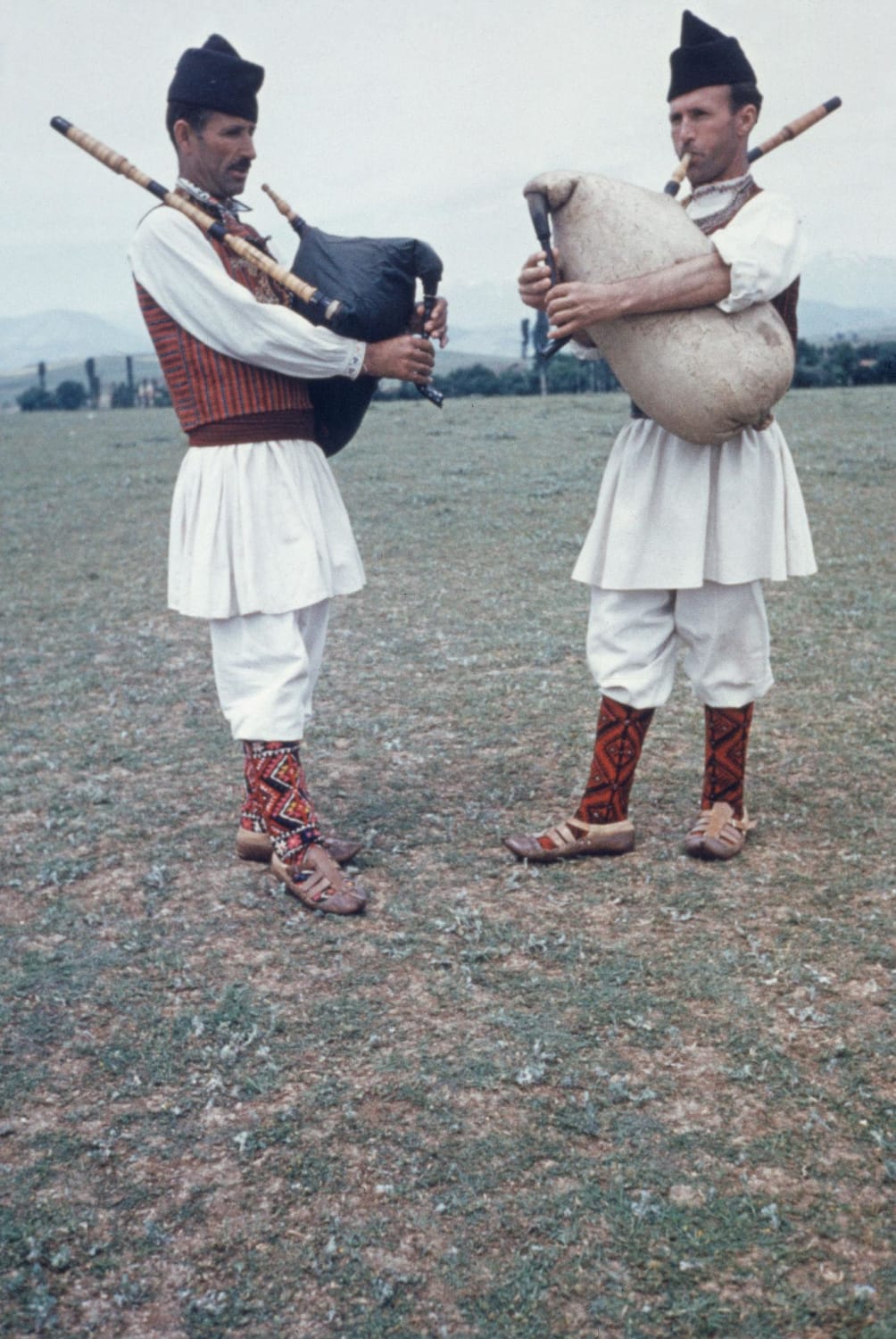 Traditional folk musicians in Macedonia (Yugoslavia 1960)