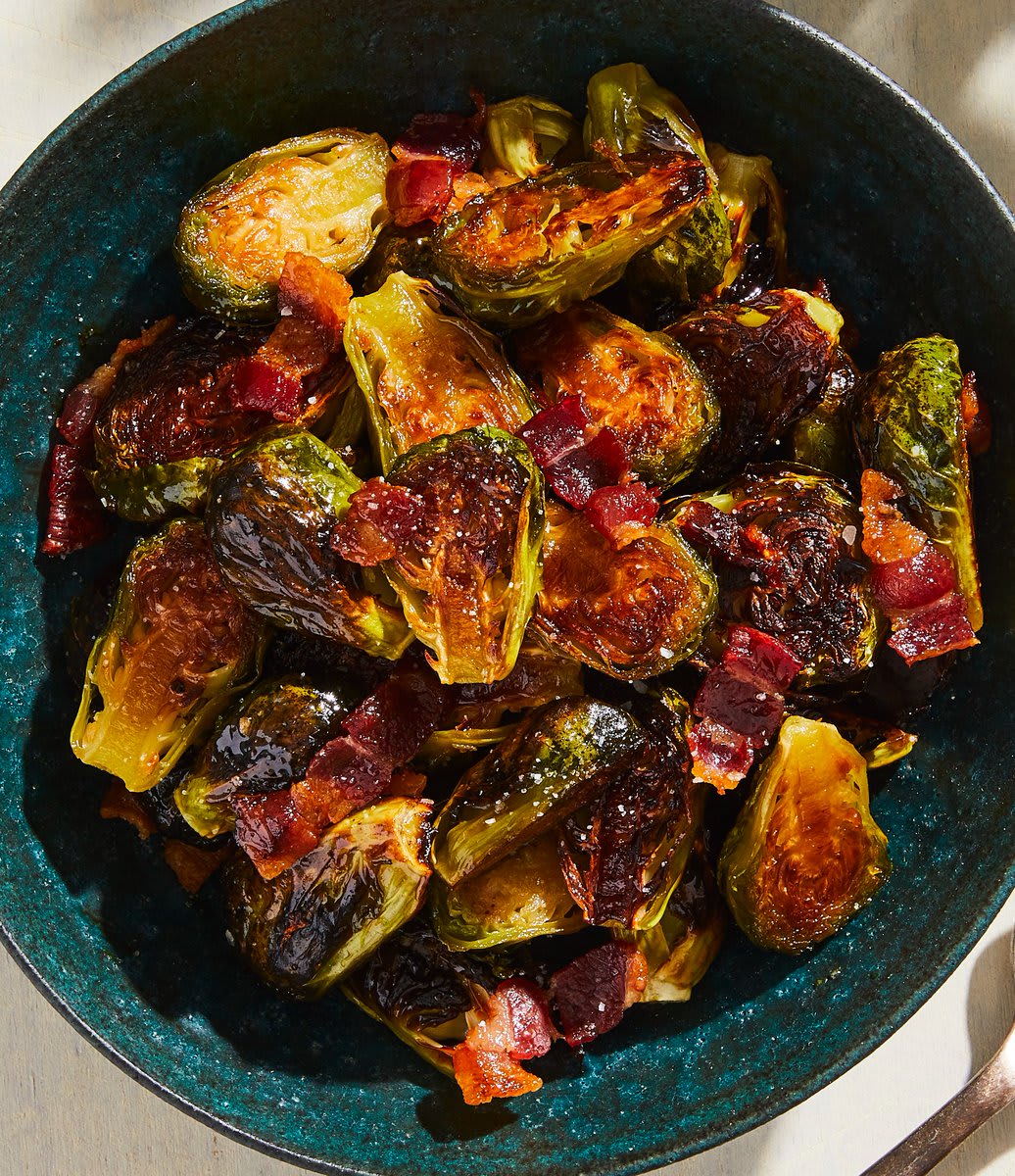 One of the easiest ways to take Brussels sprouts to the next level is to borrow two simple ingredients from the breakfast table: maple syrup and bacon. The combination is sweet, salty, smoky, and earthy: