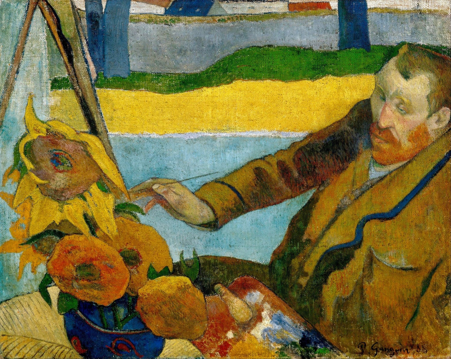 Paul Gauguin - Van Gogh Painting Sunflowers (1888)