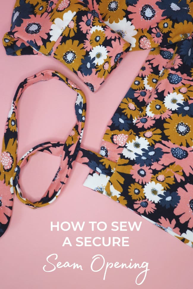 If you're making a wrap-style garment, such as the Pearl cardigan sewing pattern, you'll need to leave an opening in the side of the hem band for the tie to go through. Here's how to do this in a way that makes the opening both strong and tidy:
