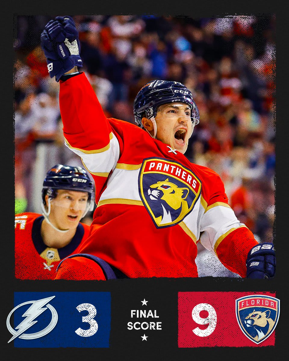 The @FlaPanthers dominate over the defending Stanley Cup champs