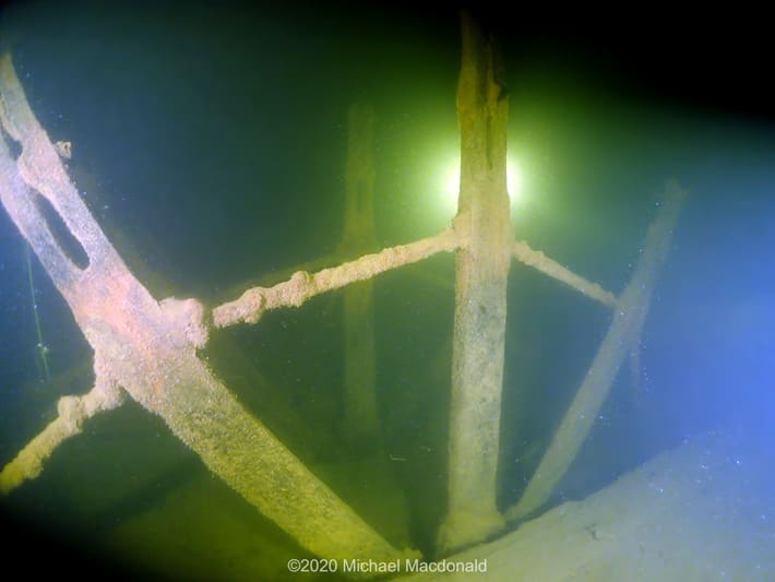 Two paddlewheels from the Steamboat Phoenix, which caught fire and sank some 200 years ago, have been found in Lake Champlain.