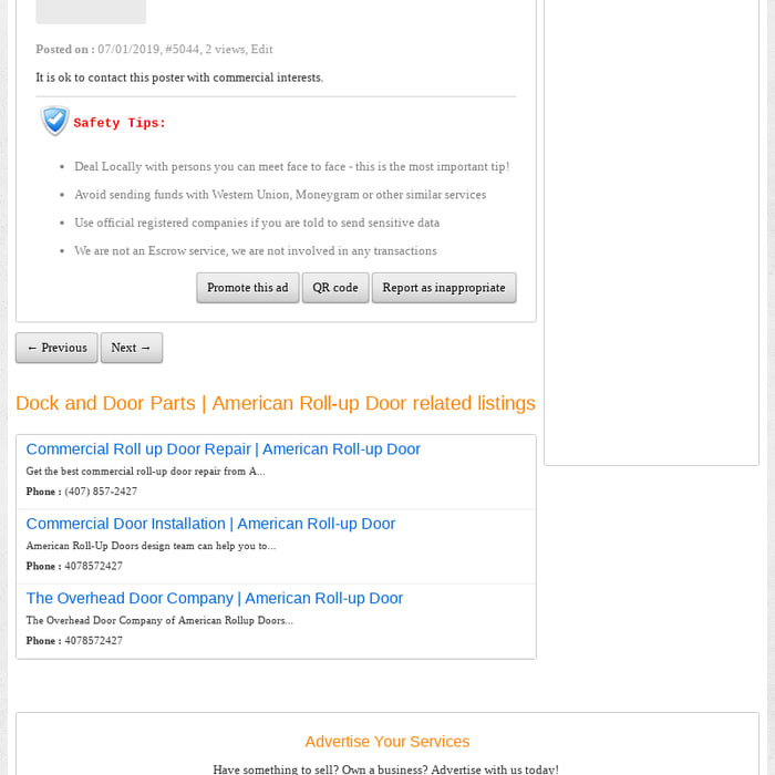 Mix Dock And Door Parts American Roll Up Door Florida
