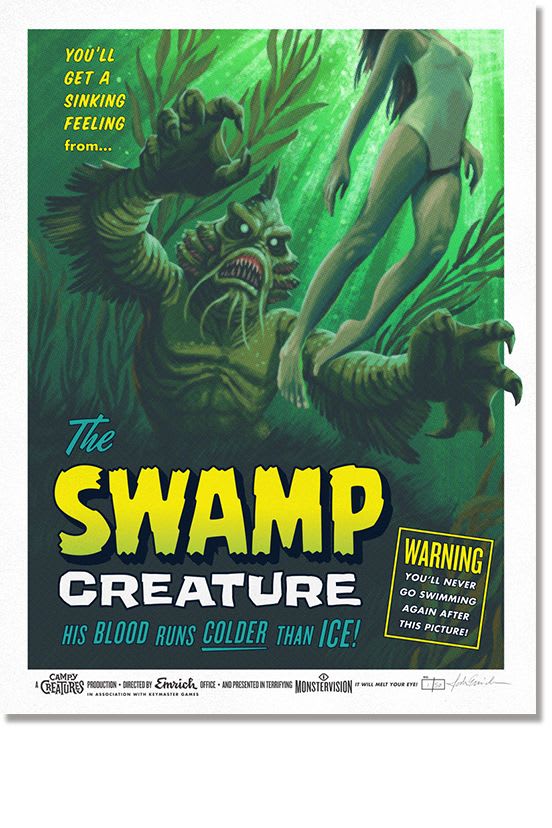 Swamp Creature Screen Print - Edition of 50 — Emrich Office