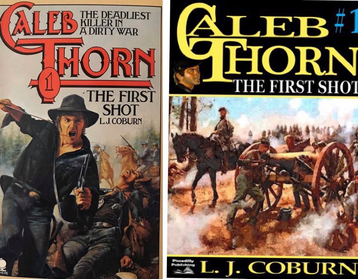 In 1978, Laurence James authored a four-book series of bloody Civil War adventures using the pen name L.J. Coburn starring Union soldier Caleb Thorn. The series is available as super-cheap ebooks, and the first installment is titled THE FIRST SHOT. Review: