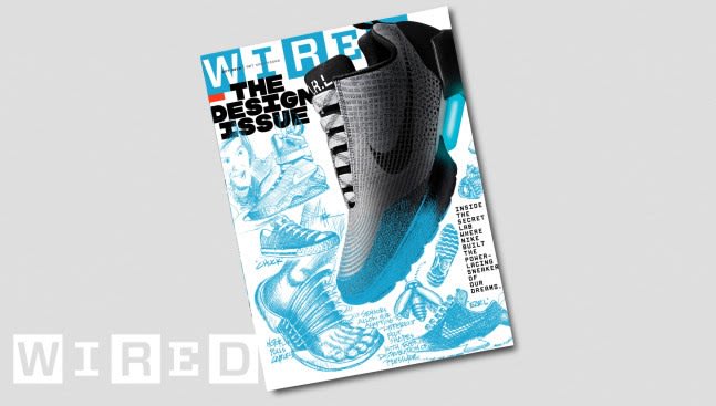 Nike's Tinker Hatfield Draws the HyperAdapt 1.0 on WIRED's Cover