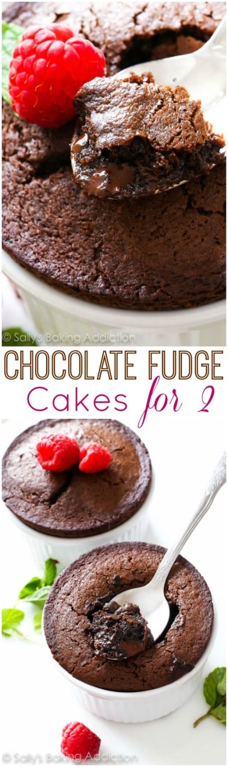 Chocolate Fudge Cakes for 2 - Sally's Baking Addiction