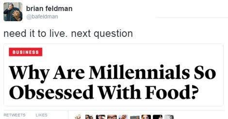 Millennials take a lot of selfies, Baby Boomers crash the world economy. https://t.co/MLbV9KkfKL >10 Tweets That Perfectly Sum Up Millennials vs. Baby Boomers