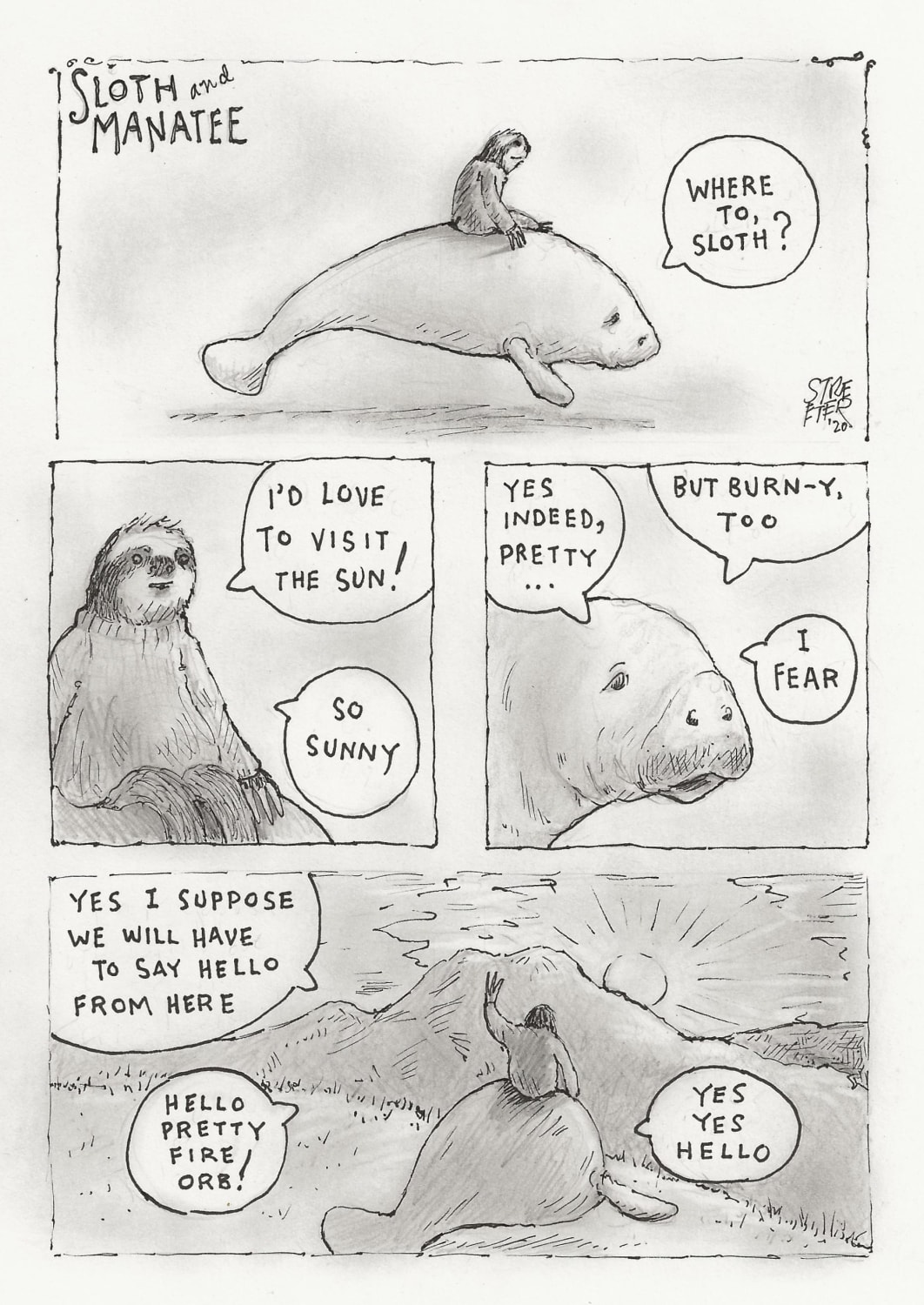 Sloth and Manatee: The very first comic
