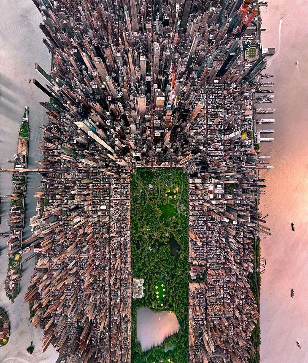 Manhattan, NY viewed from above