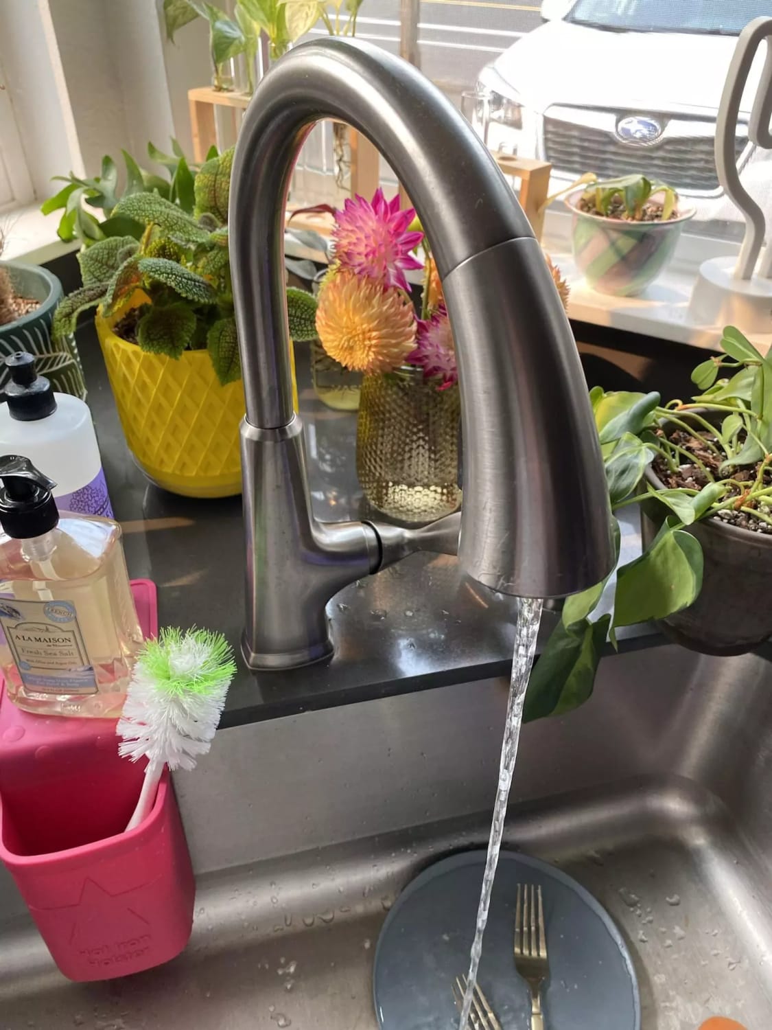 Kitchen faucet has low pressure, but I’m not sure how to diagnose the cause.
