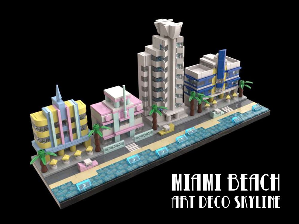 Miami Beach Art Deco Skyline by keoarchitect on LEGOIdeas is today's Staff Pick! 🏙 Why? Look at it 😍 View it in full here: