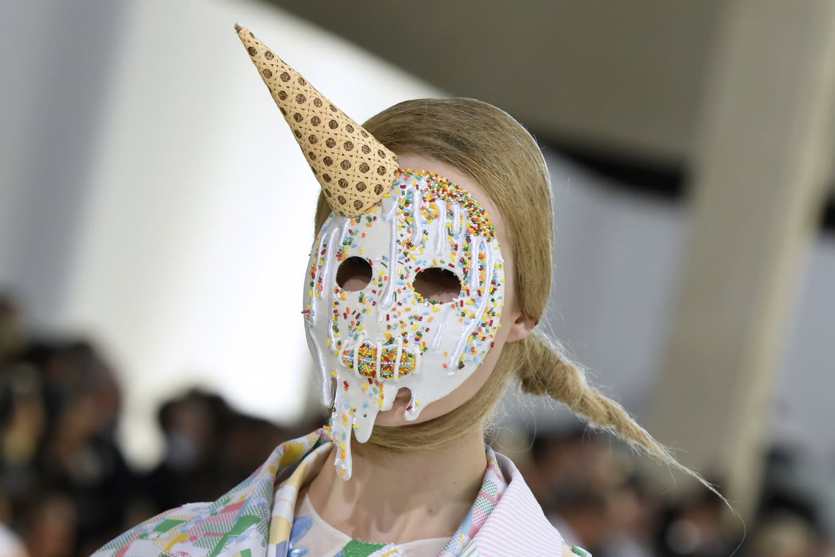 A model presents a creation by Thom Brown during the Spring-Summer 2019 Ready-to-Wear collection fashion show in Paris, France. Picture by BERTRAND GUAY/AFP/Getty Images