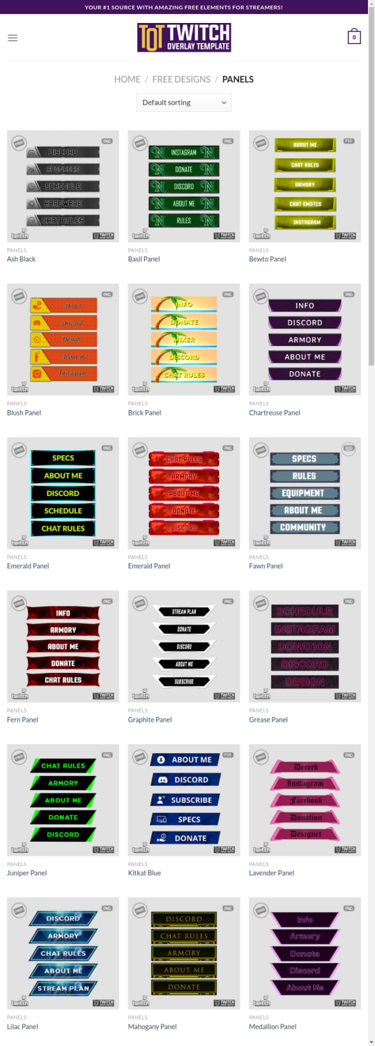 100  free twitch panel template updated Twitch overlay template