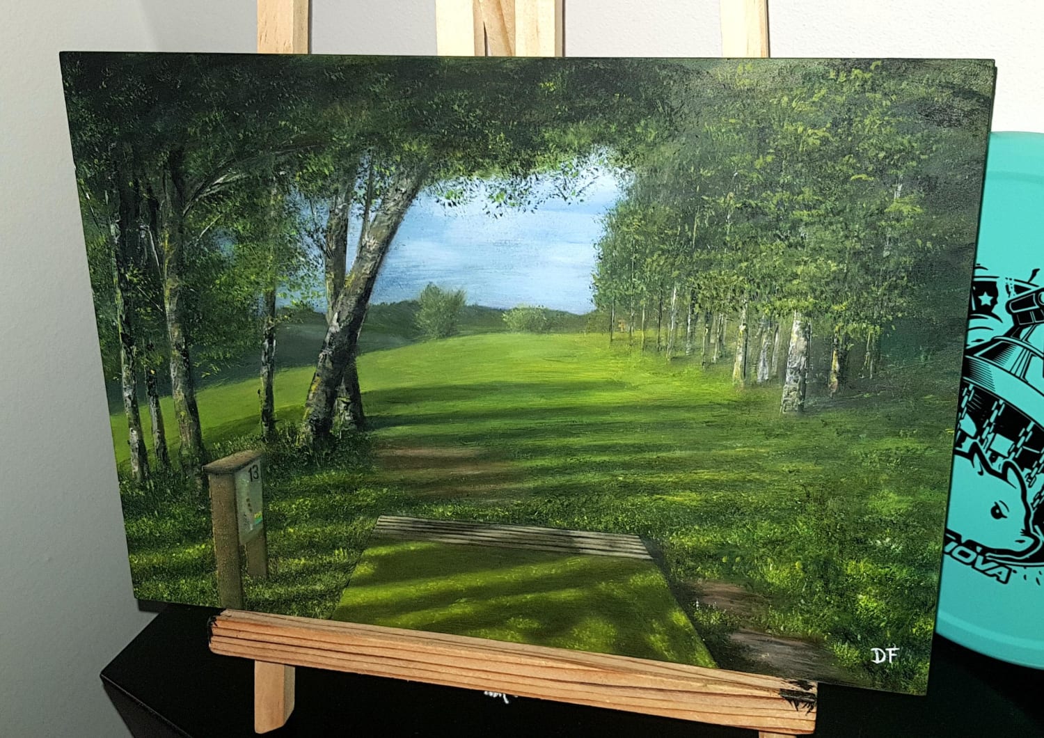 My oilpainting of Hole 13 from my local course. View from amateur tee.