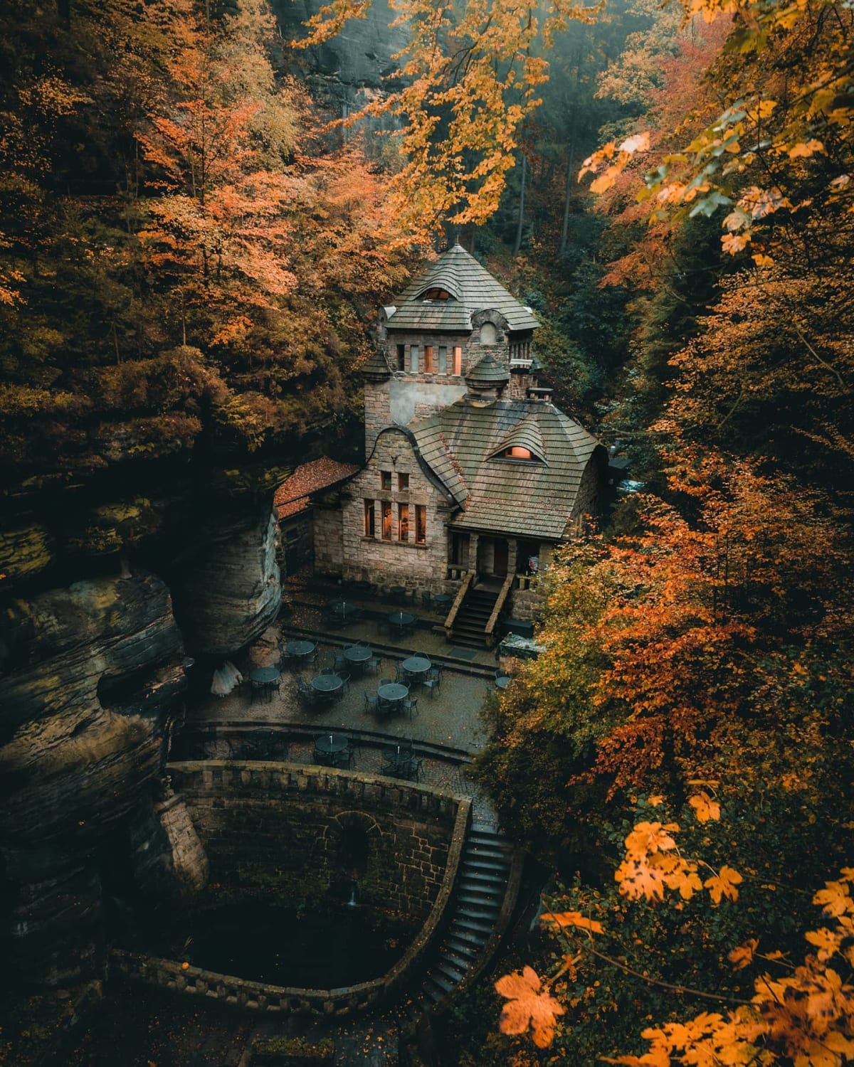 Tolkienesque scenery in the village of Hřensko, Ústí nad Labem Region, Czech Republic.