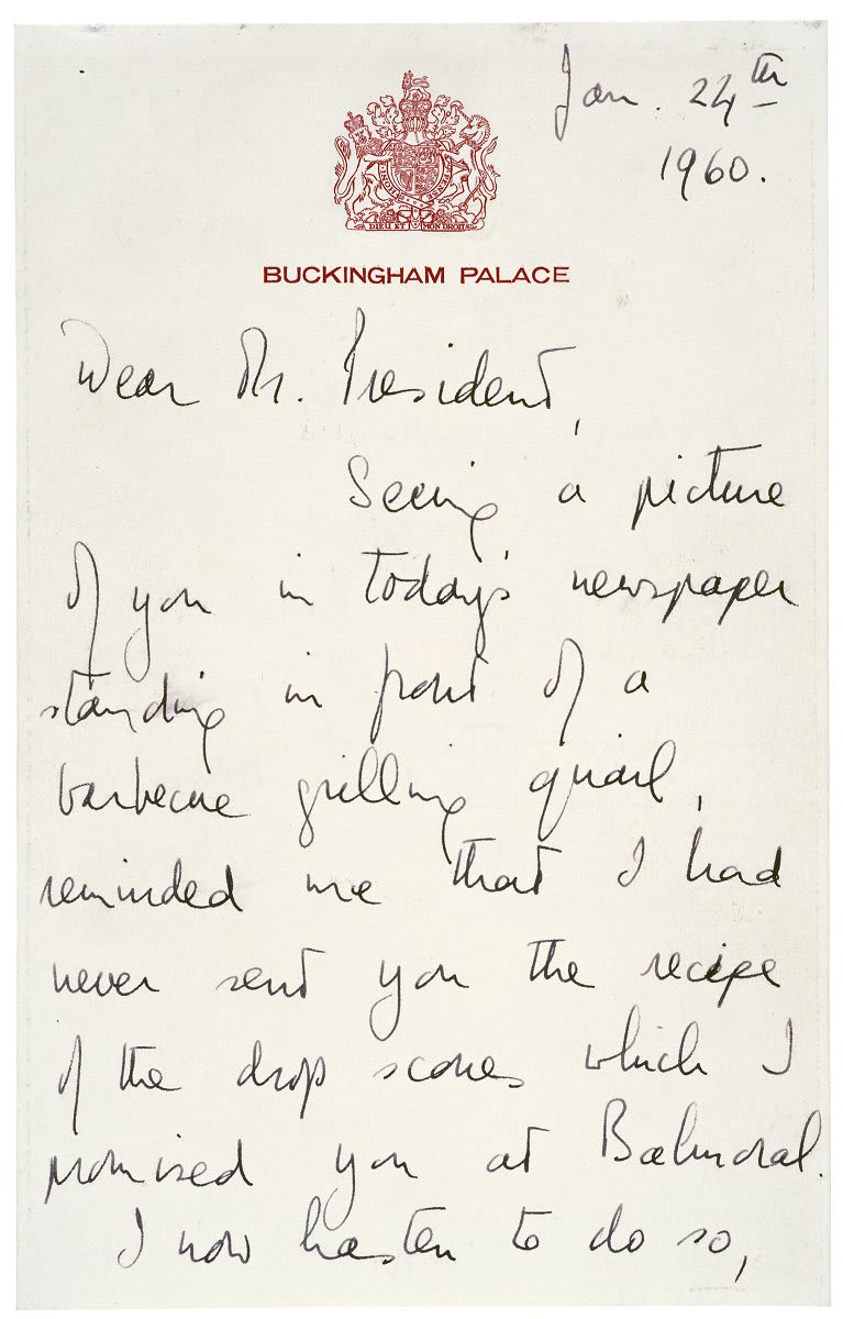 Fancy a scone? In this letter from Queen Elizabeth to President Eisenhower, she explains her recipe for drop scones: "Queen Elizabeth’s Letter to President Dwight D. Eisenhower," 60 years ago OTD https://t.co/wASxwuk9LS Scone Recipe: