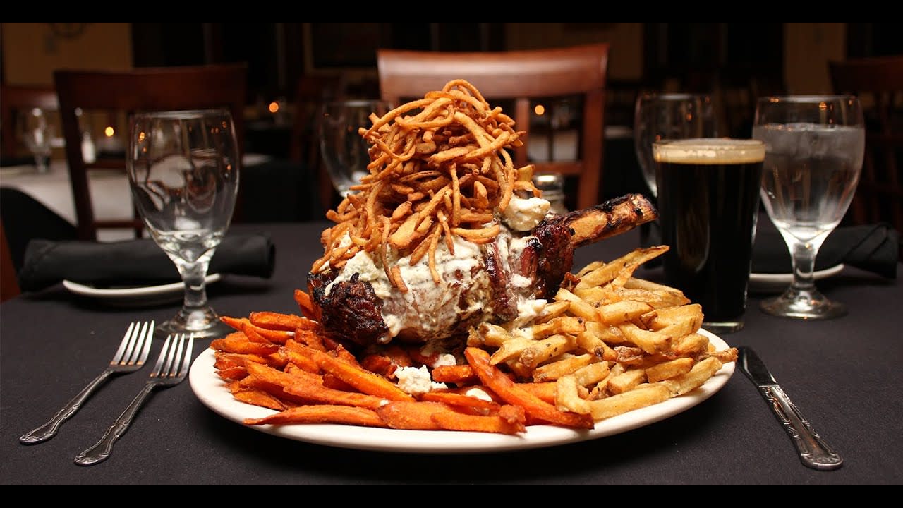 The GIANT 40 oz "Bone in the Stone" Steak! (Featured on Man vs. Food)