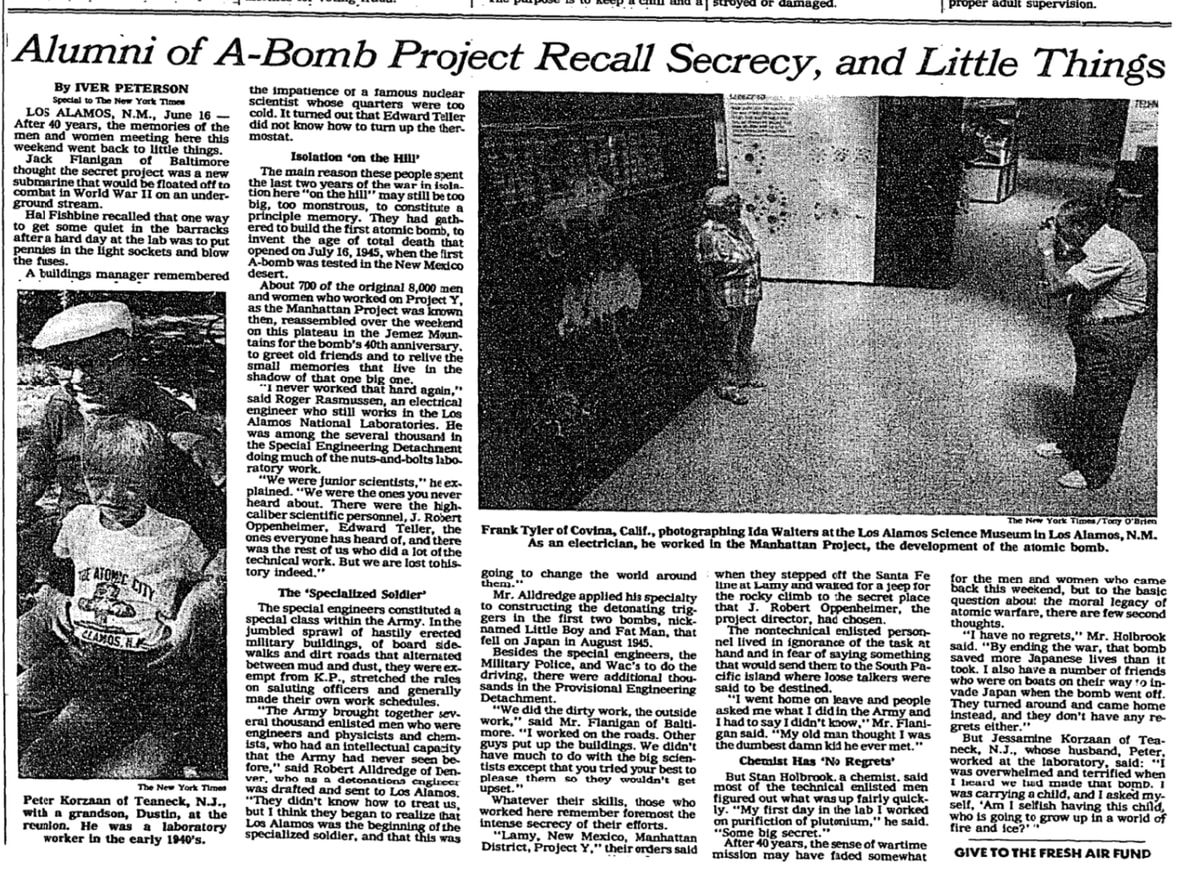 75 years ago today, the U.S. successfully tested an atomic bomb as part of the Manhattan project. Years later, some of the project's alumni gathered to share their memories.