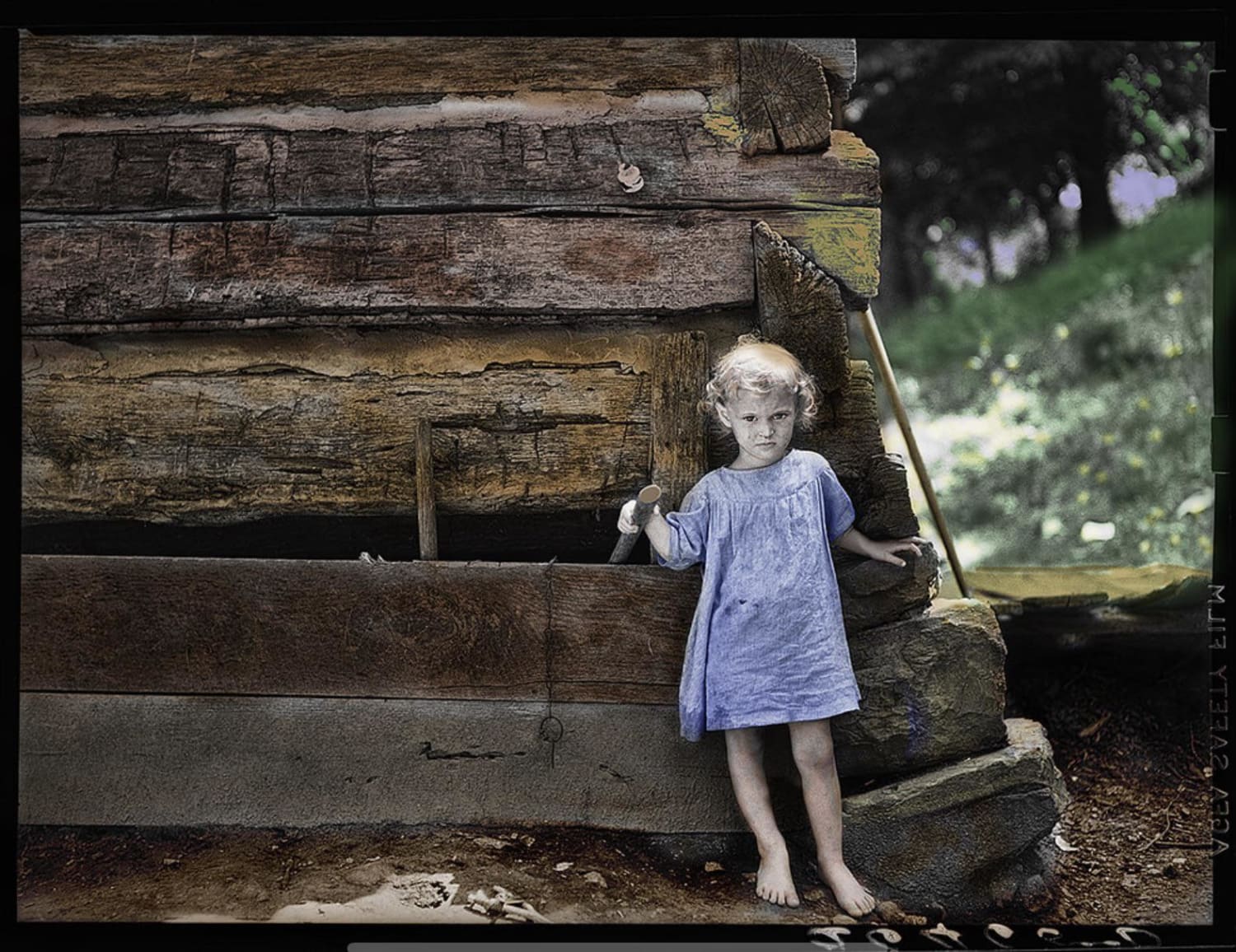 1938 - Indiana girl by cabin