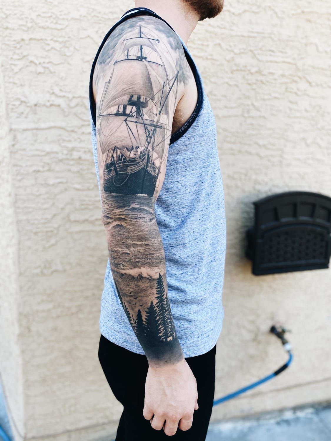 Forest and Sea by Dan Mattingly @ Divinity Tattoo in Phoenix, AZ USA