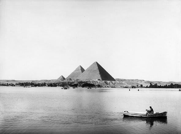 The Nile by the Giza Pyramids, Egypt, 1927