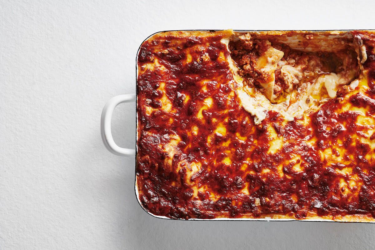 A hearty lasagna recipe that swaps ground beef for ground tuna