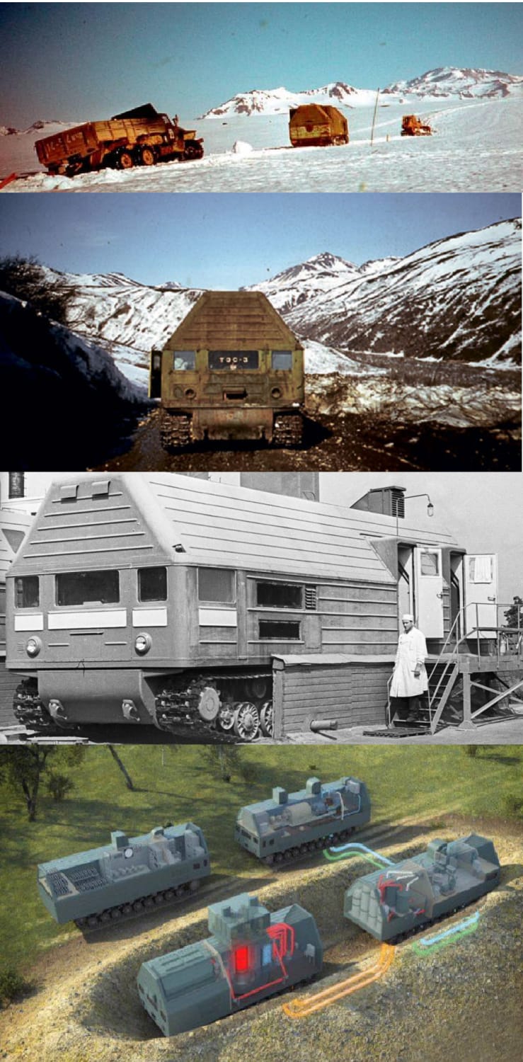 TPS-3 mobile nuclear power station employed in the Kamchatka peninsula (1980s)