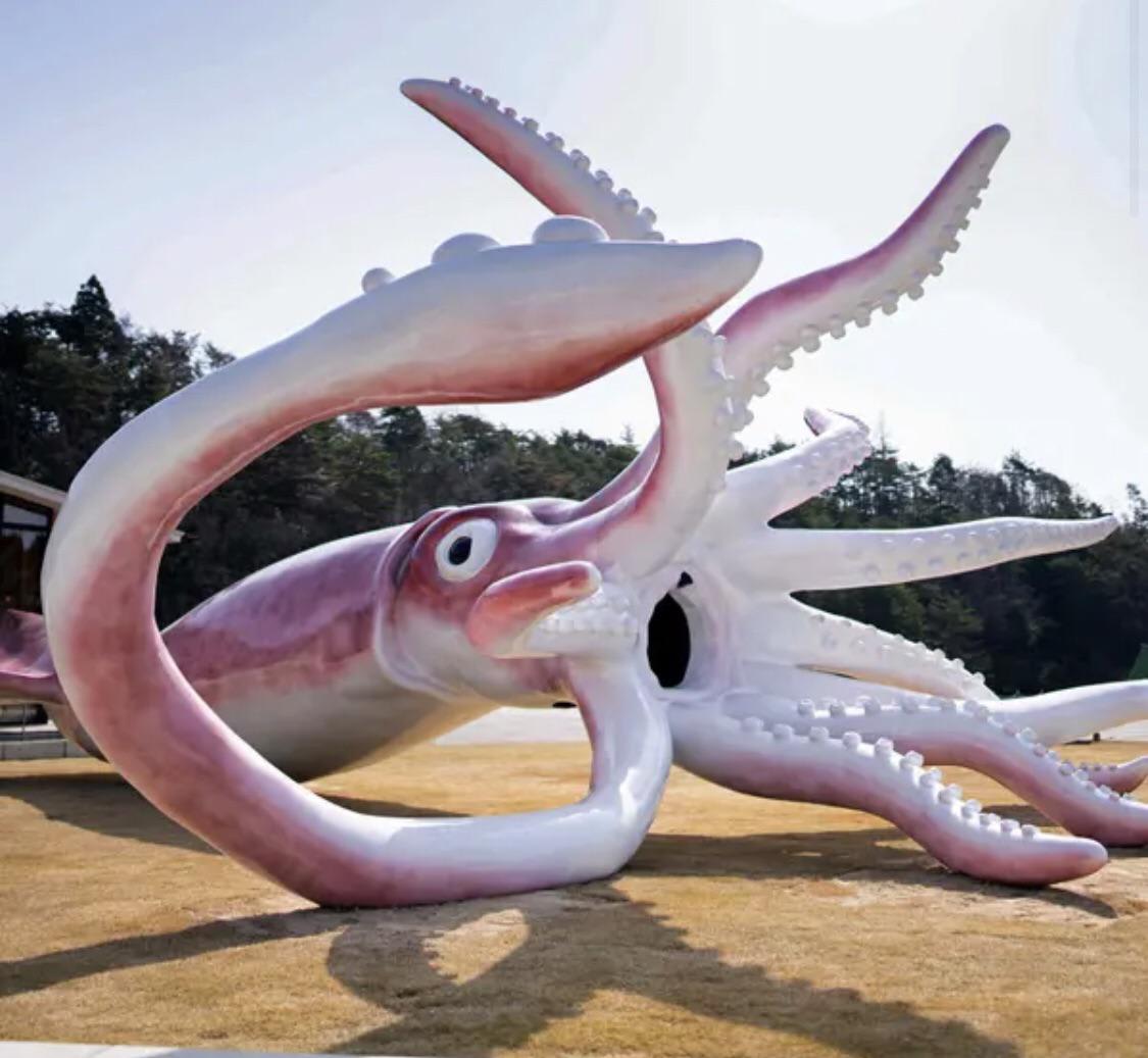 Noto, a fishing town in Japan, spent $230,000 of Covid relief funds on a giant squid statue to revive tourism.