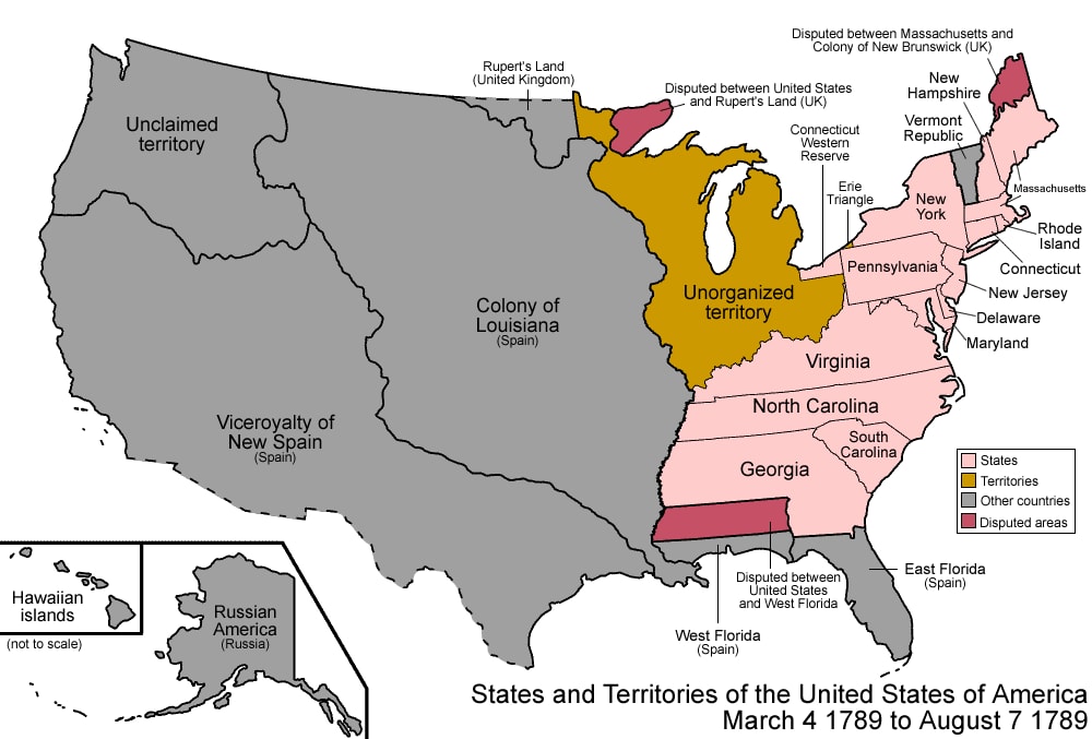 The U.S.A. being created, state by state...