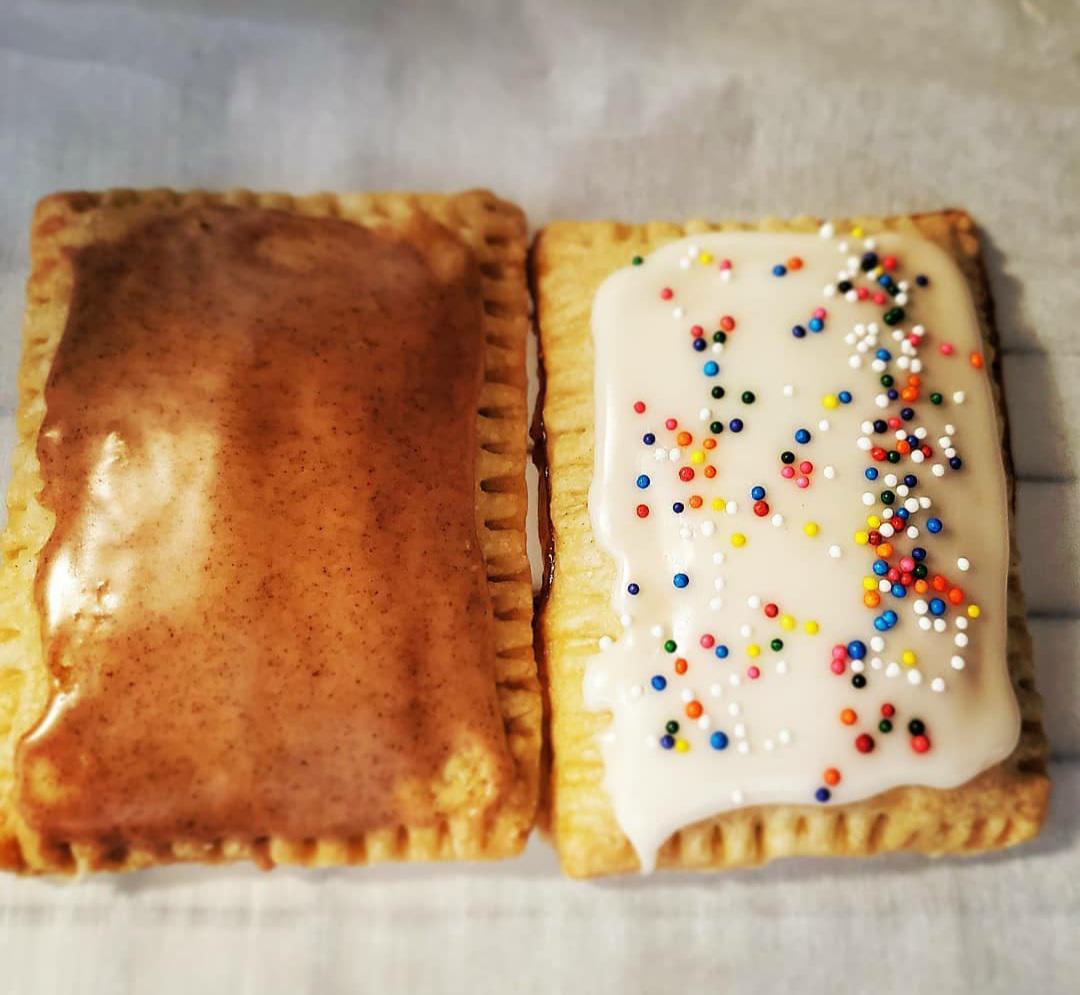 Brown sugar cinnamon and frosted strawberry pop tarts!