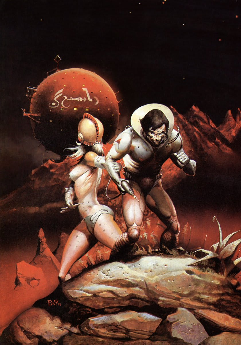 Art by Peter Jones for Perry Rhodan: The Venus Trap by Kurt Mahr (Orbit, 1976)