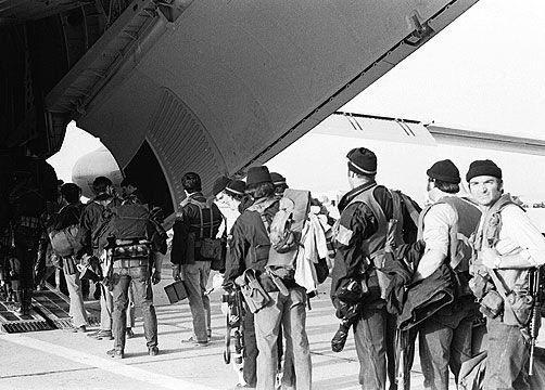 Members of the 1st Special Forces Operational Detachment - Delta heading to Iran during Operation Eagle Claw, 24th April, 1980