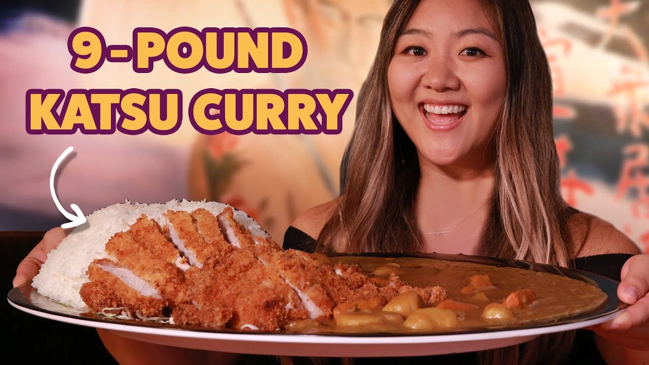 I Challenged My Friend To Finish A 9-Pound Japanese Katsu Curry • Giant Food Time