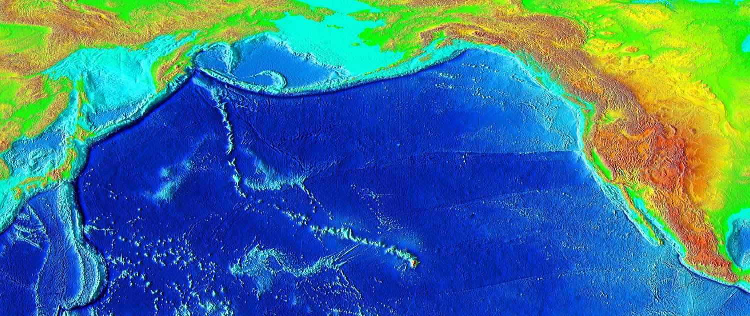 Hawaii is just the above-sea-level section of a mountain chain - the "Hawaiian–Emperor seamount chain" - that stretches to Kamchatka and the Aleutian Islands of Alaska