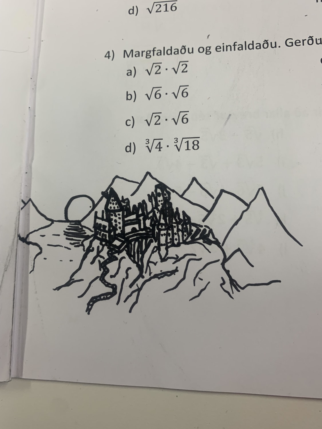 Here’s a drawing of Hogwarts on my math worksheet.