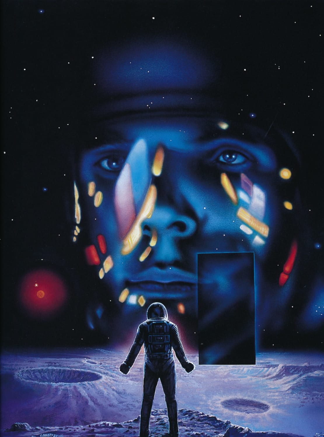 Painting by Ron Walotsky for the 1993 25th anniversary of Arthur C Clarke’s 2001 A Space Odyssey. From the book Infinite Worlds by Vincent Di Fate (1997)