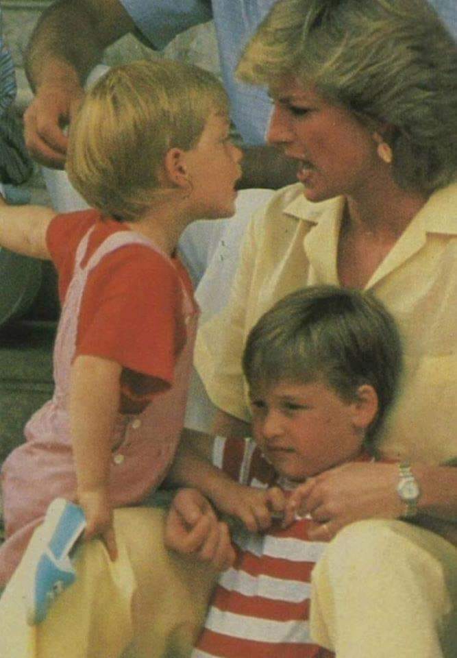 Princess Diana telling her son Harry off!. 1986.