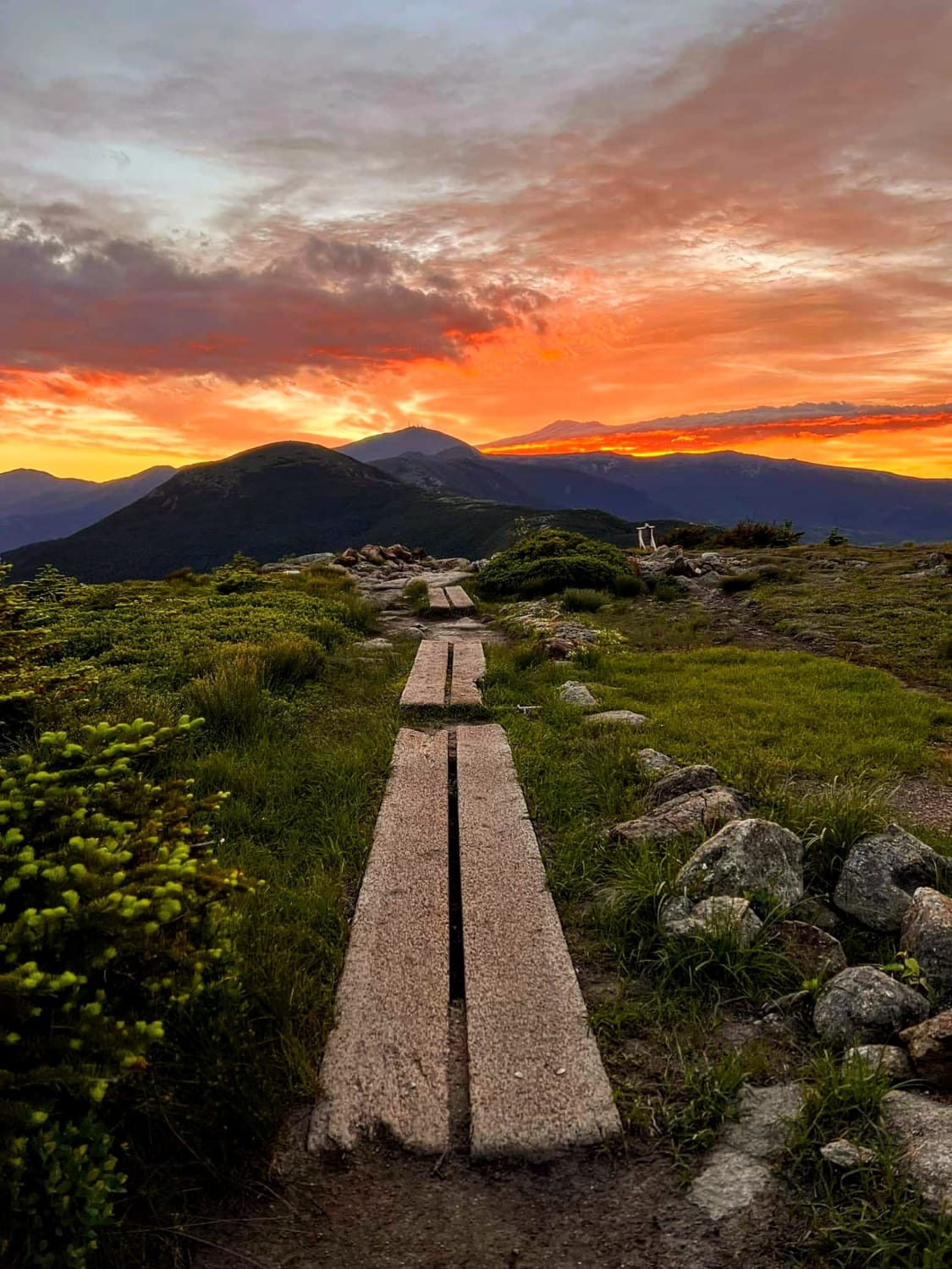 Sunrise in the Mountains, Summit of Mount Pierce, New Hampshire, USA