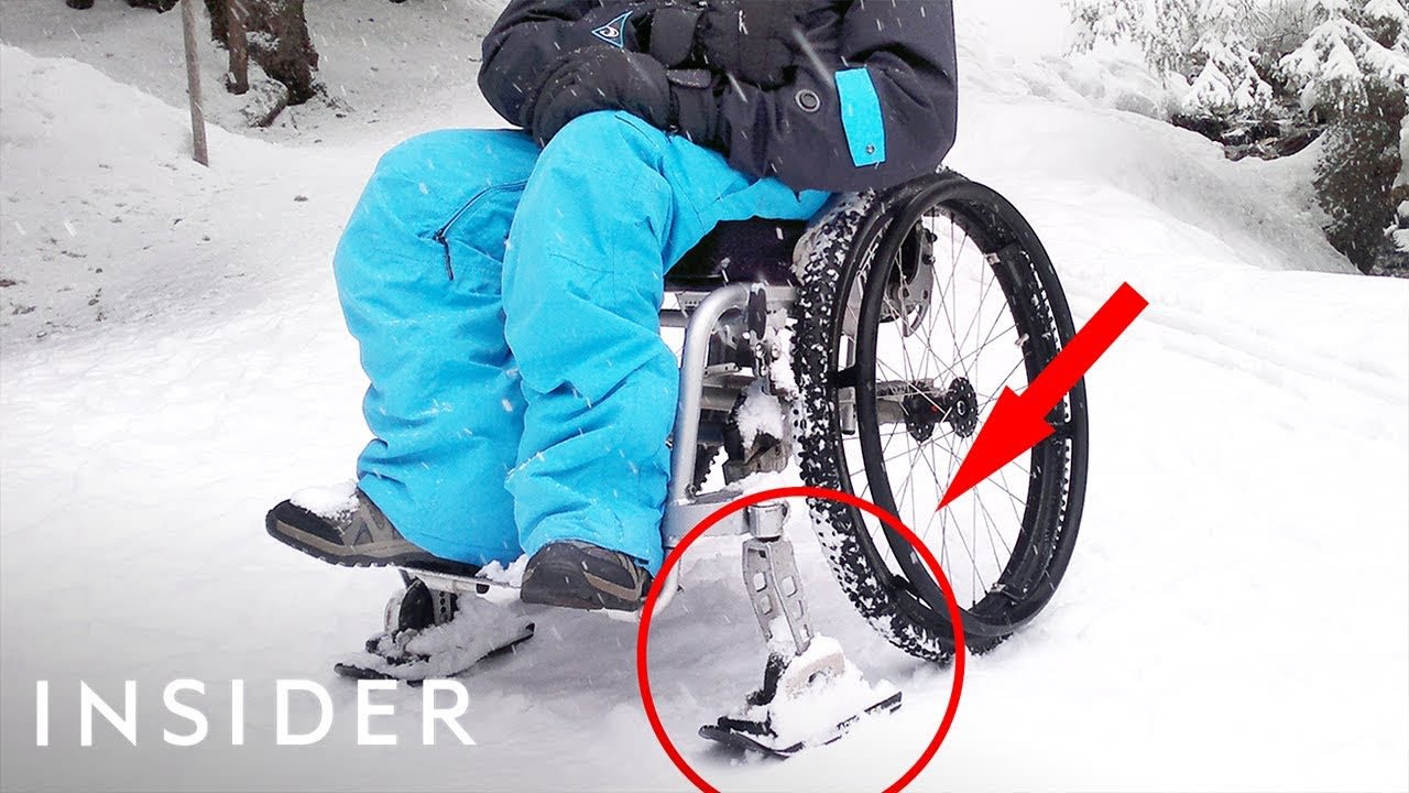 Ski Attachments Make It Easier For Wheelchairs To Travel On Snow