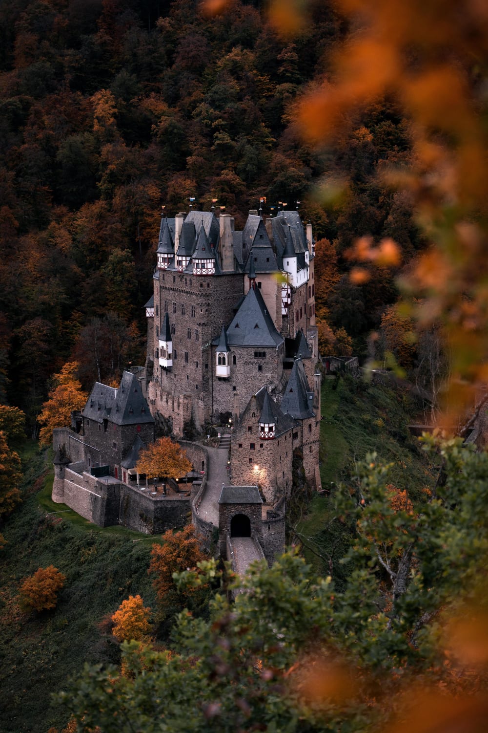ITAP of a famous German castle in autumn