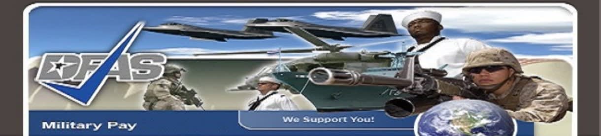 This DFAS banner made up of stretched jpgs is a great representation of the military's online presence