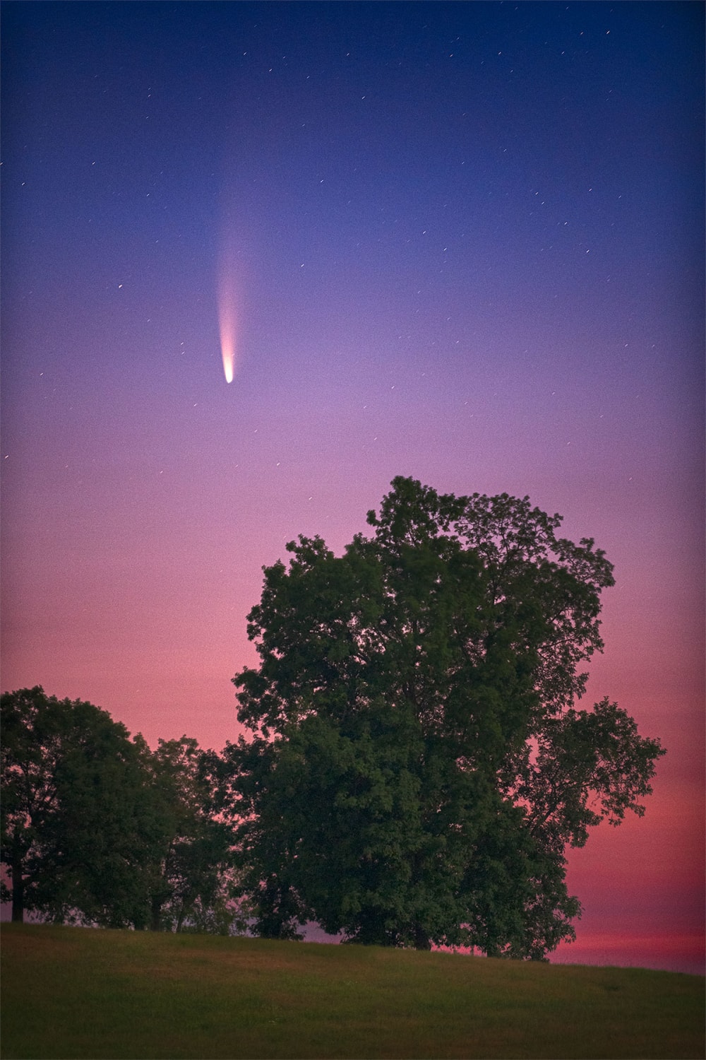 I captured this single exposure of a naked eye visible comet in the early morning sky and it won't be back to our solar system for another 6,000 years