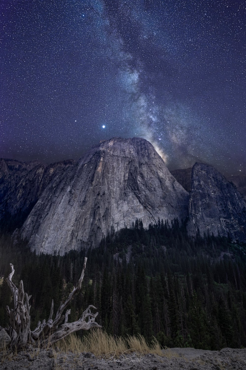 Cosmic Lights and Cathedral Rocks in Yosemite Valley